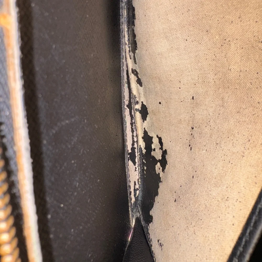 Louis Vuitton black epi zip‎ organizer zip around wallet project